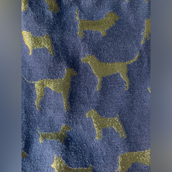 Mini Boden fancy occasion party or holiday dress, 9-10, gold sparkly dog pattern - Picture 3 of 6